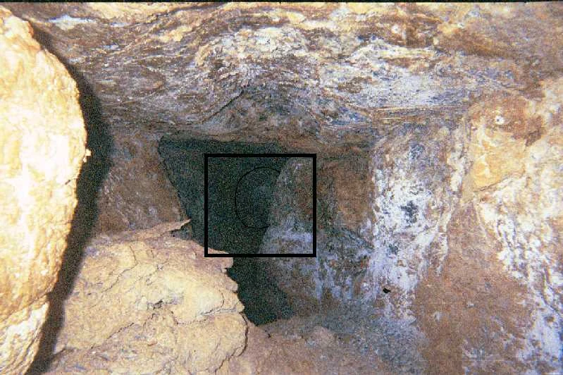 Here is the same picture with the round rock outlined. You can't really tell from these pictures what you are looking at, but they are the only ones I got of the round rock.